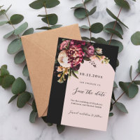 Schwarz-Bordeaux-Moody-Arch-Hochzeit