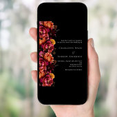 Schwarz-Bordeaux-Rosa-Orange-Hochzeit Einladung