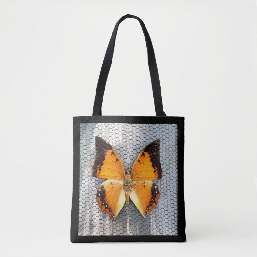 Schwarz-Bordeauxpas Butterfly Tote Bag Tasche (Vorderseite)