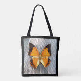 Schwarz-Bordeauxpas Butterfly Tote Bag Tasche
