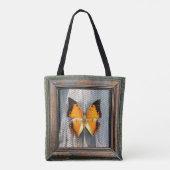 Schwarz-Bordeauxpas Butterfly Tote Bag Tasche (Rückseite)