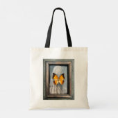 Schwarz-Bordeauxpas Butterfly Tote Bag Tragetasche (Rückseite)