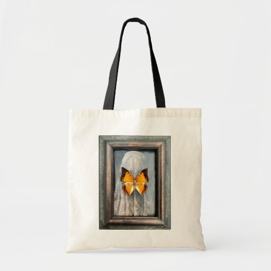 Schwarz-Bordeauxpas Butterfly Tote Bag Tragetasche (Vorne)