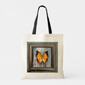Schwarz-Bordeauxpas Butterfly Tote Bag Tragetasche (Rückseite)