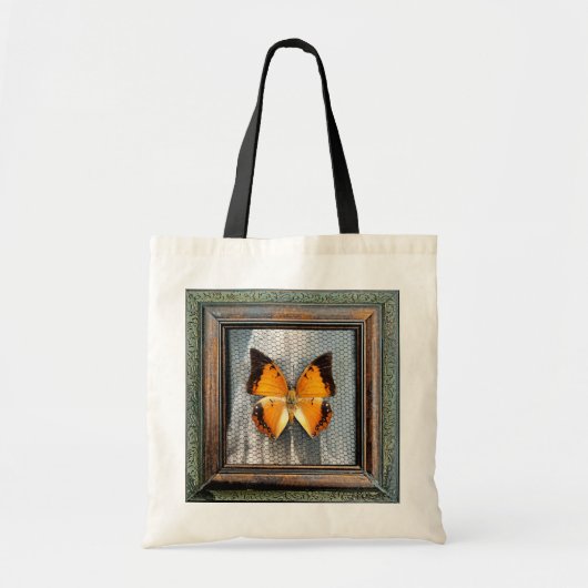 Schwarz-Bordeauxpas Butterfly Tote Bag Tragetasche (Vorne)