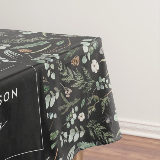 Schwarz-botanisch elegante moderne Geschenkdekorat Tischdecke (Beispiel)