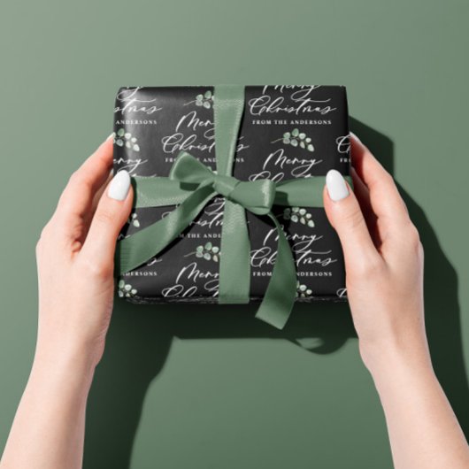 Schwarz botanisch elegante moderne Geschenkpackung Seidenpapier