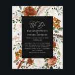 Schwarz-botanische Hochzeitsdetails im Budget einl Flyer<br><div class="desc">Budget rustikale Aquarellblumen Hochzeit einladen und Details Karte. Mit schönem Rost,  Terrakotta,  Rosa rot,  schwarz,  Naturcreme und Salbei grüne Pampas Gras Eukalyptus Aquarell Details. Diese moderne Hochzeitsfeier lädt zum Set des Stils für Ihren großen Tag ein.</div>