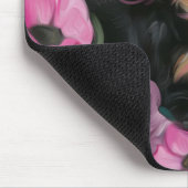 Schwarz-Bräu Cavalier Floral Hund Art Mouse-Pad Mousepad (Ecke)