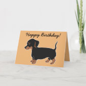 Schwarz/Braun Dackel Happy Birthday Card Karte (Vorderseite)