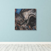 Schwarz-Braun-Digitalfotografie Fluid Art Leinwanddruck (Insitu (Holzboden))