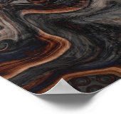 Schwarz-Braun-Digitalfotografie Fluid Art Poster (Ecke)