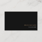 Schwarz-braun-formale Retro-Visitenkarte Visitenkarte (Vorderseite)