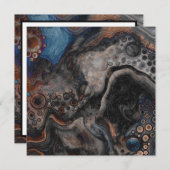 Schwarz, Braun, Grau und Blau Abstrakt Moderne (Vorne/Hinten)