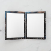 Schwarz, Braun, Grau und Blau Abstrakt Moderne Karte (Innenseite)