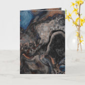 Schwarz, Braun, Grau und Blau Abstrakt Moderne Karte (Gelbe Blume)