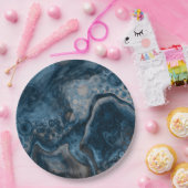 Schwarz, Braun, Grau und Blau Abstrakt Moderne Pappteller (Party)