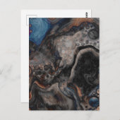 Schwarz, Braun, Grau und Blau Abstrakt Moderne Postkarte (Vorne/Hinten)