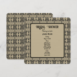 Schwarz-Braun-Griechisch-Mittelmeer-Dusche Einladung