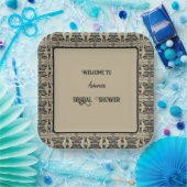 Schwarz-Braun-Griechisch-Mittelmeer-Dusche Pappteller (Party)