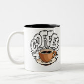 Schwarz-Braun-Illustration Kaffeepause Tasse (Links)