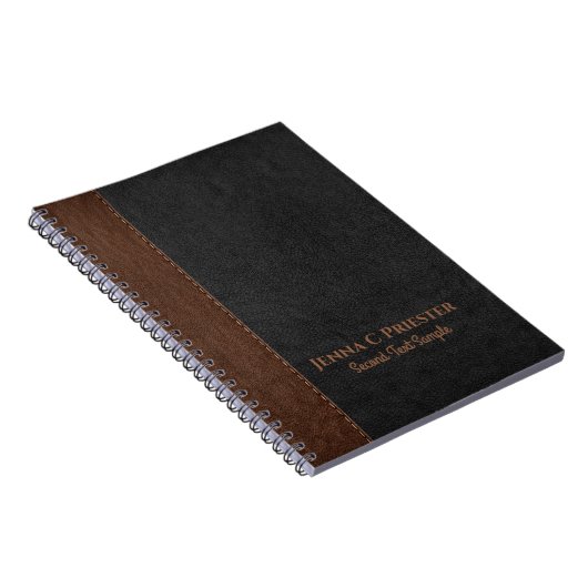 Schwarz-Braun-Imitat-Leder-Textur-Notebook Notizblock (Rechte Seite)