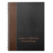 Schwarz-Braun-Imitat-Leder-Textur-Notebook Notizblock (Vorderseite)