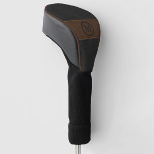 Schwarz-Braun-Lederbild, kundenspezifisch Golf Headcover