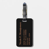 Schwarz/Braun-Leopard-Spot für klassische Monogram Gepäckanhänger (Rückseite vertikal)