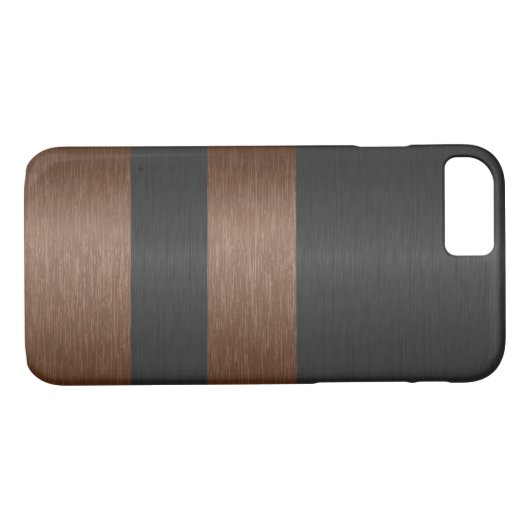 Schwarz-Braun-Metallic-Bürstenlegiertes AluminiumT Case-Mate iPhone Hülle (Rückseite (Horizontal))