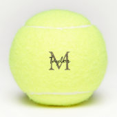 Schwarz-Braun-Monogramm und Name Tennisbälle (Vorderseite)
