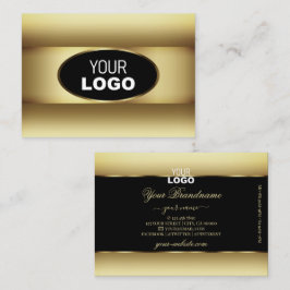 Schwarz-Braun-Ombre-Logo Dunkle Gold-Dekorrahmen Visitenkarte