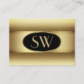 Schwarz-braun-Ombre-Monogram-Dark-Gold-Dekorrahmen Visitenkarte (Vorderseite)