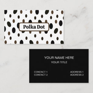 Schwarz Braun Polka-Punkt Visitenkarte