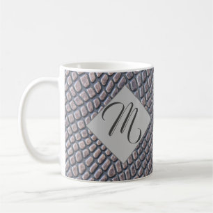 Schwarz & Braun Snakeskin Look Personalisiert Ursp Kaffeetasse
