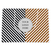 Schwarz-Braun-Streifen mit Logo Große Geschenktüte (Vorderseite)