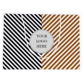 Schwarz-Braun-Streifen mit Logo Große Geschenktüte (Rückseite)