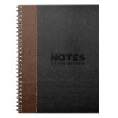 Schwarz-Braun-Strohledergewebe Notizblock (Vorderseite)