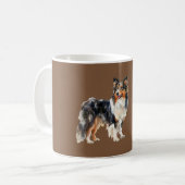 Schwarz Braun Weiß Hund Kaffeetasse (Vorderseite Links)