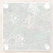 Schwarz, Braun, Weiß und Grün Glasuntersetzer (Rückseite)