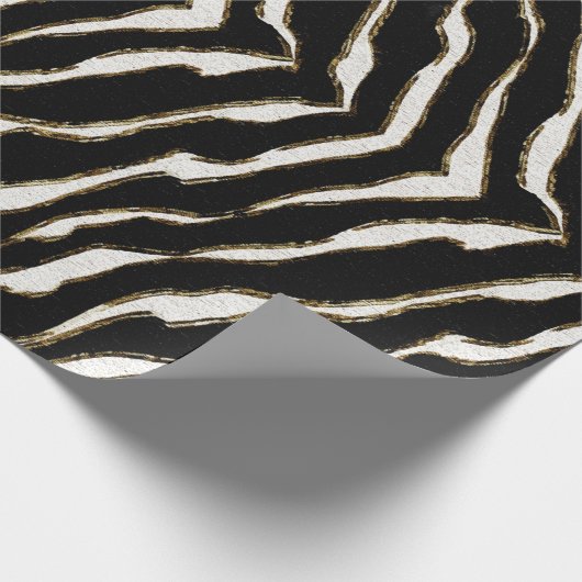 Schwarz-Braun & Weiß-Zebra-Druckgeschenk-Wrap Geschenkpapier (Ecke)