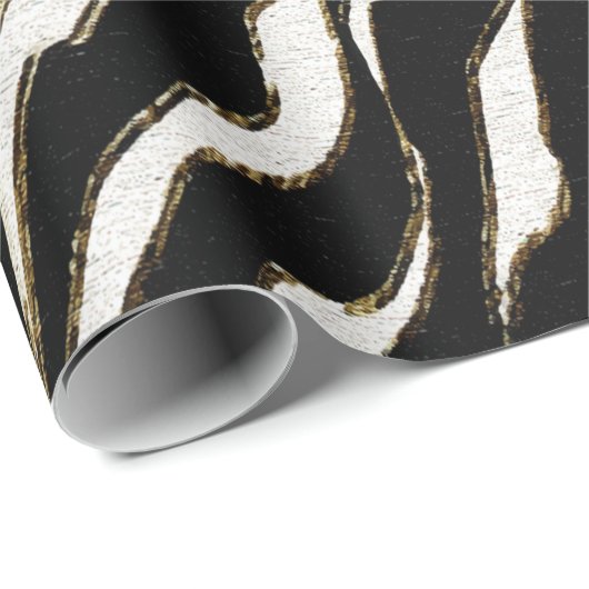 Schwarz-Braun & Weiß-Zebra-Druckgeschenk-Wrap Geschenkpapier (Rolleneckpunkt)