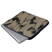 Schwarz-Braun-Wellen Laptopschutzhülle (Vorne Knopf)