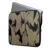 Schwarz-Braun-Wellen Laptopschutzhülle (Vorderseite Links)