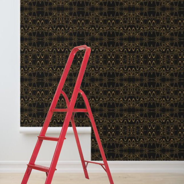 Schwarz-braun-Wellenmuster aus schwarzem Tapete ab (Peel and stick wallpaper black brown waves pattern wallpaper)