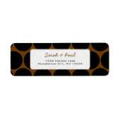 Schwarz-Braun-Whimsical-Punkte-Rückgabeadresse-Eti (Vorne)