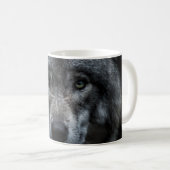 SCHWARZ-BRAUN-WOLF-GEMÄLDE KAFFEETASSE (VorderseiteRechts)