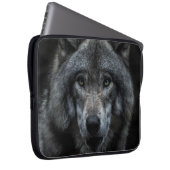 SCHWARZ-BRAUN-WOLF-GEMÄLDE LAPTOPSCHUTZHÜLLE (Vorne Rechts)