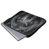 SCHWARZ-BRAUN-WOLF-GEMÄLDE LAPTOPSCHUTZHÜLLE (Vorne Knopf)