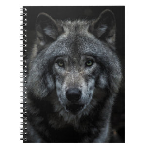 SCHWARZ-BRAUN-WOLF-GEMÄLDE NOTIZBLOCK